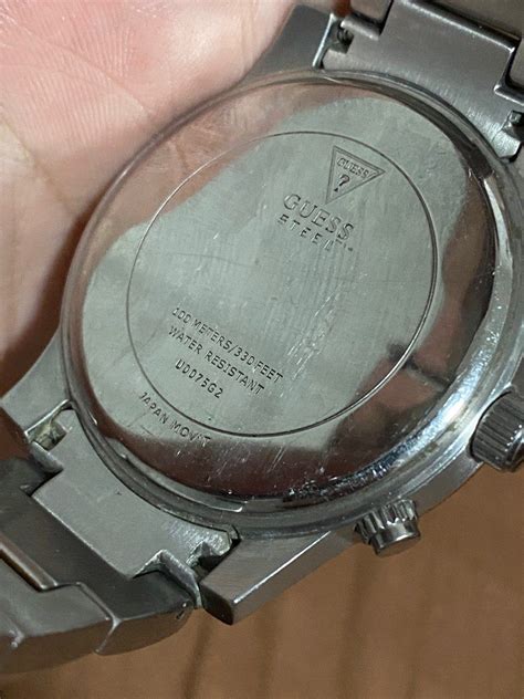 guess steel watch japan movt water resistant